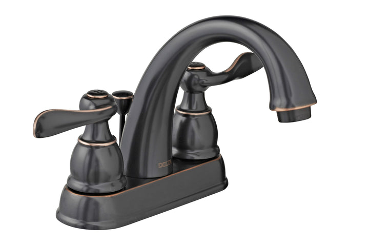 Delta Windemere Oil Rubbed Bronze 2‑Handle 4-in Centerset WaterSense Bathroom Sink Faucet with Drain