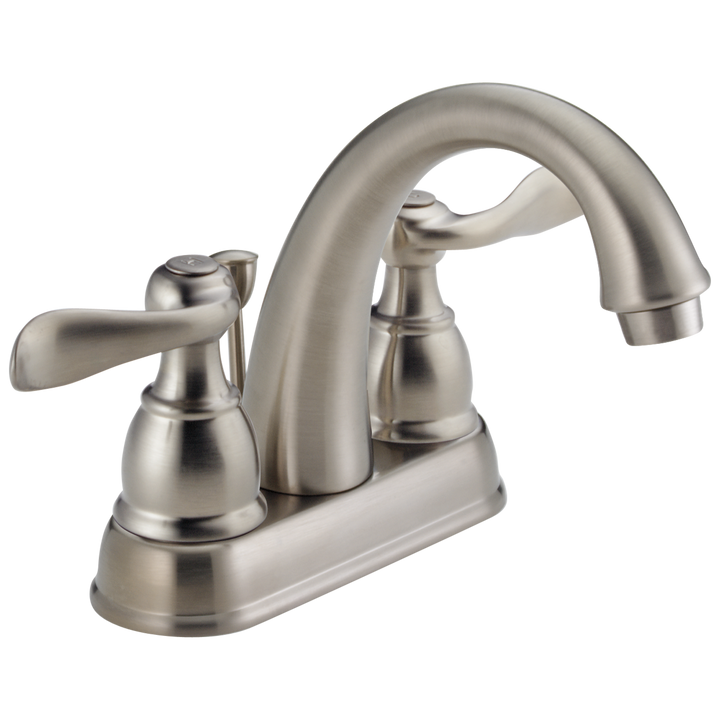 Delta Windemere Brushed Nickel 2-Handle 4-in Centerset WaterSense Bathroom Sink Faucet with Drain