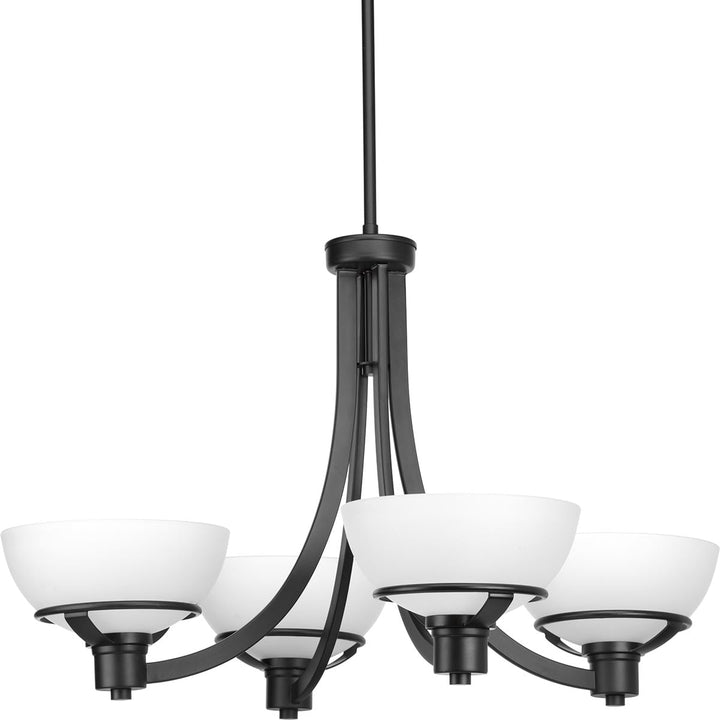 Progress Lighting Domain 4-Light Black Industrial Chandelier