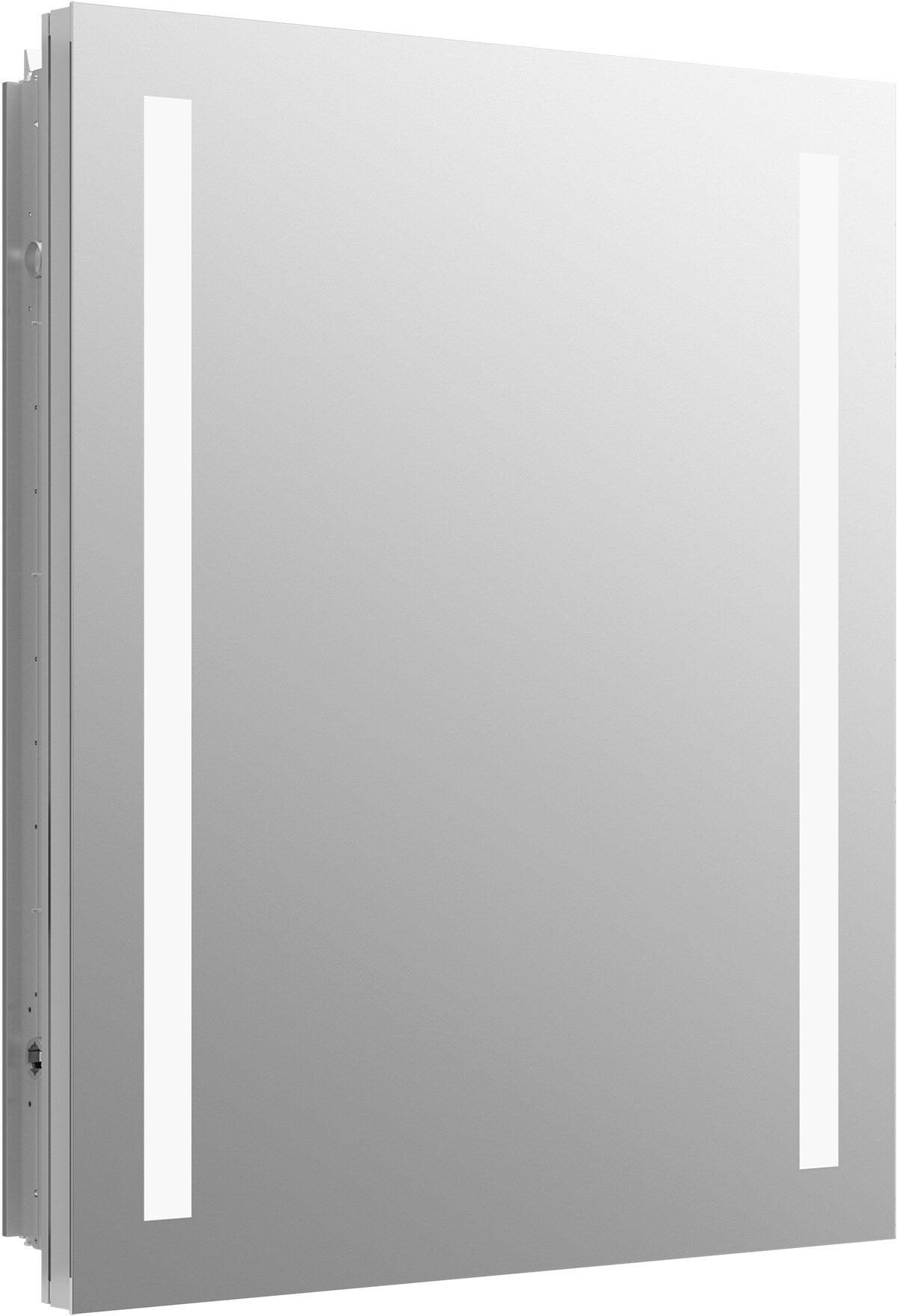 A single green leaf against a white background.