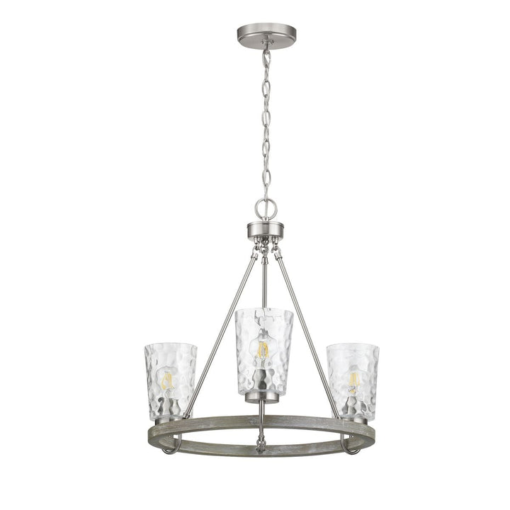 Progress Lighting Tiana 3-Light Brushed Nickel Coastal Chandelier