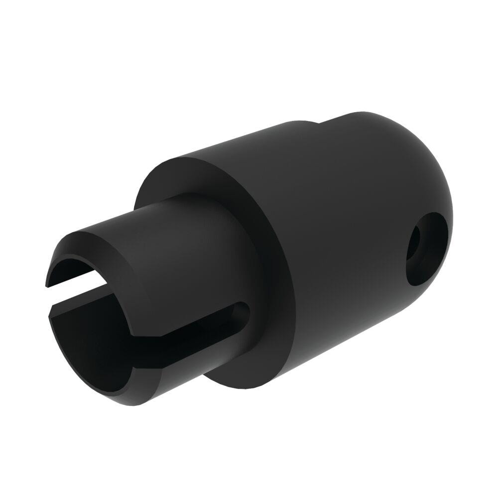 A single green leaf against a white background.