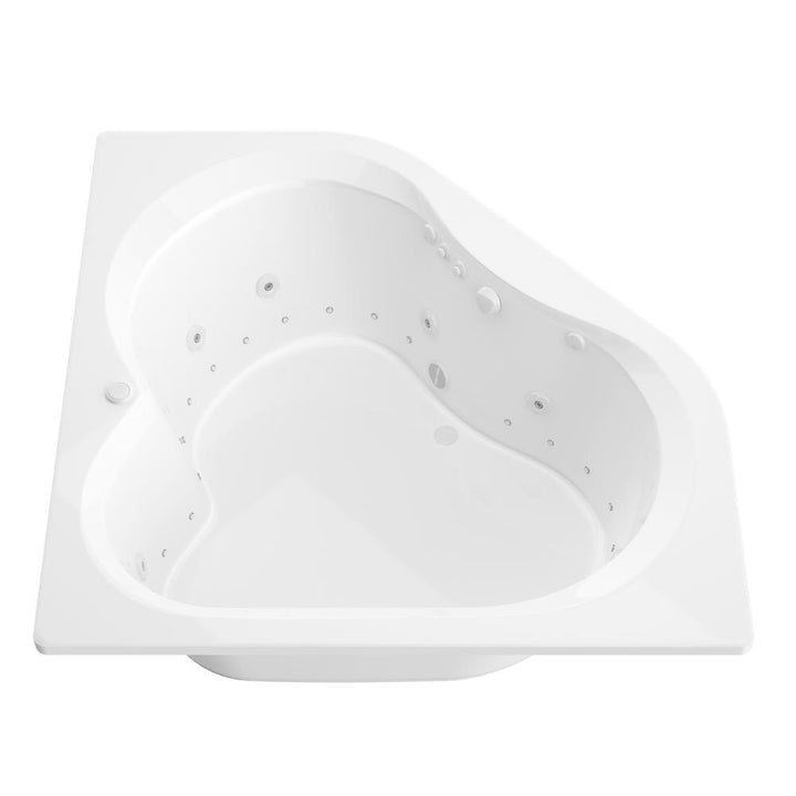 Beryl 5 ft. Acrylic Corner Drop-in Whirlpool Air Bathtub in White - Super Arbor