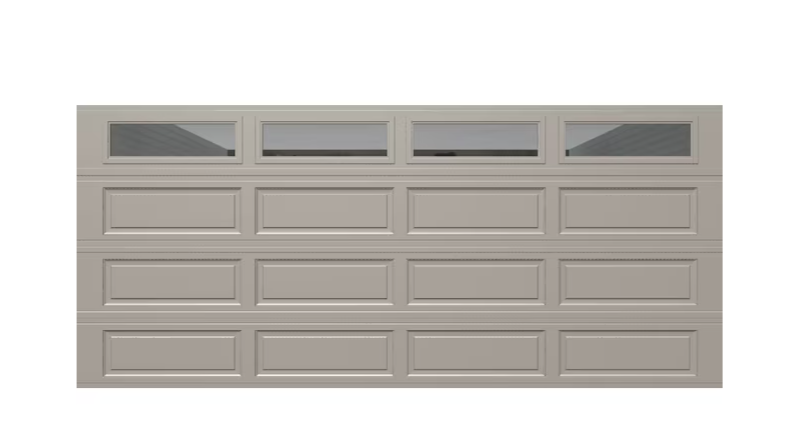 Wayne Dalton Classic Steel Model 9100 16-ft x 7-ft Insulated Taupe Dou ...