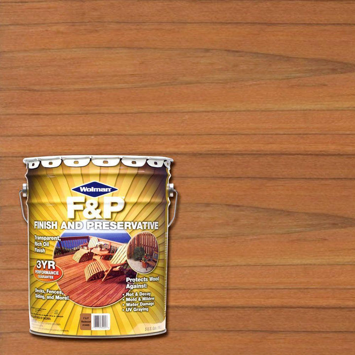 Wolman 5 Gal. F&P Redwood Exterior Wood Stain Finish and Preservative - Super Arbor