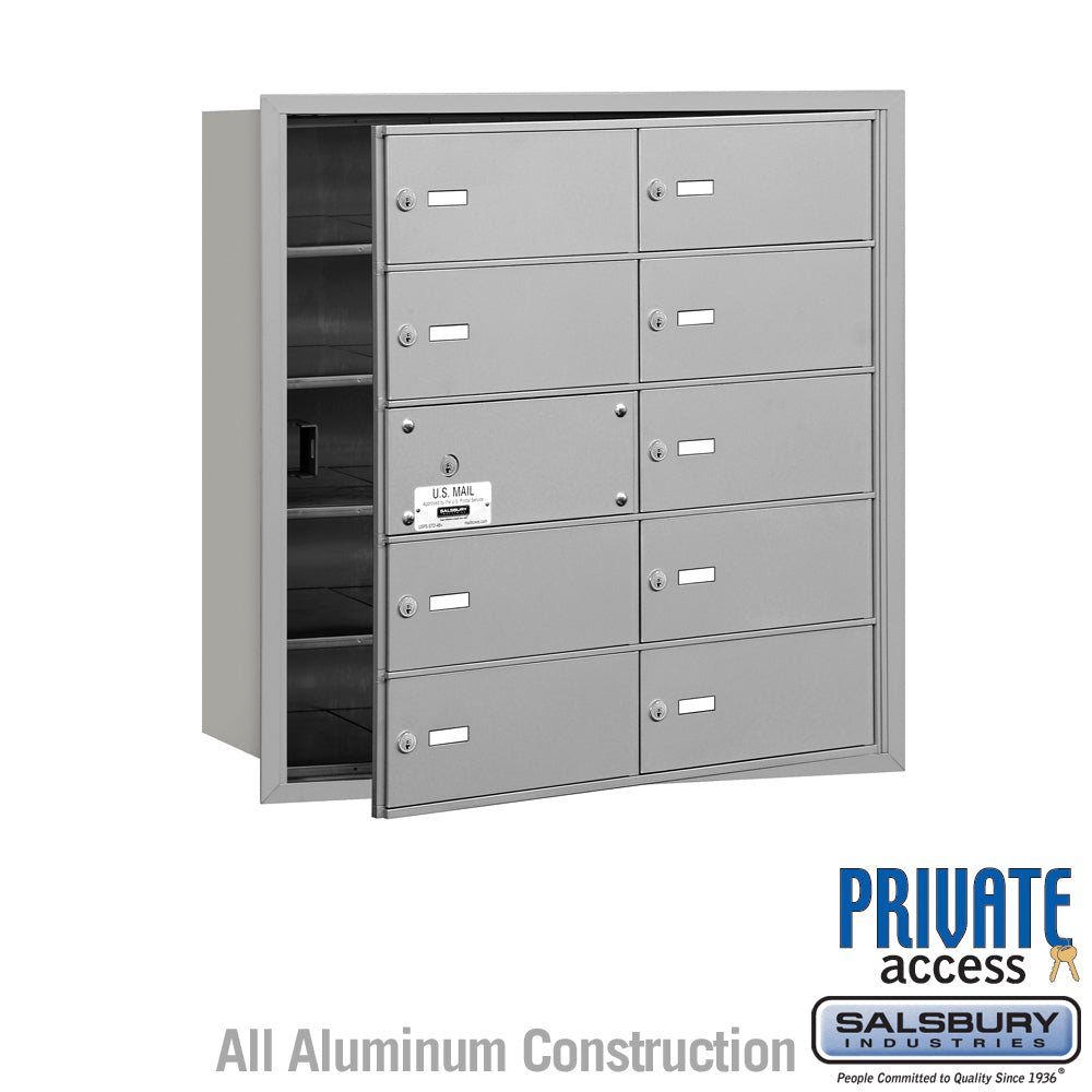 4B+ Horizontal Mailbox with Master Lock - 10 B Doors - Aluminum - Fron ...