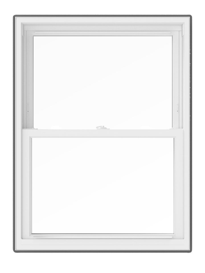 Pella 150 Series Replacement 23-1/2-in x 53-1/2-in White Vinyl Low-E Argon Double Hung Window, Full Screen Included