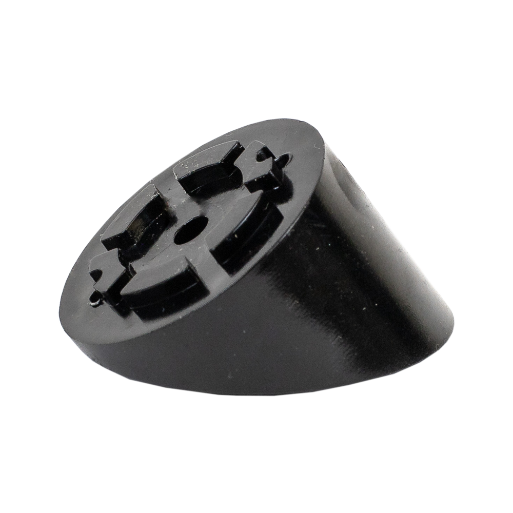 A single green leaf against a white background.