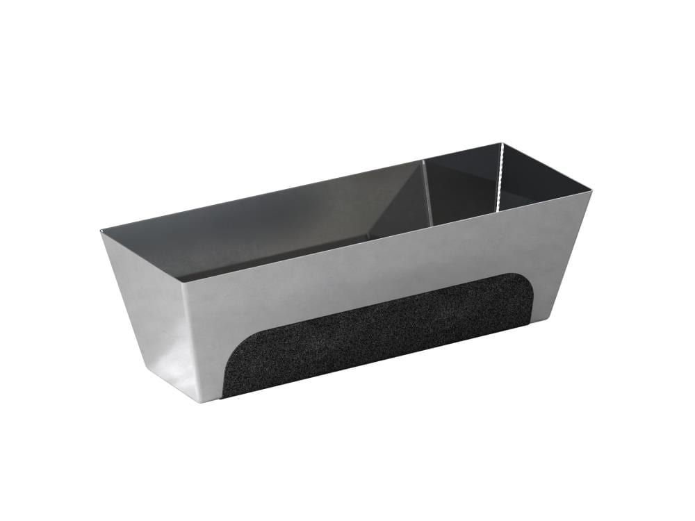 A single green leaf against a white background.