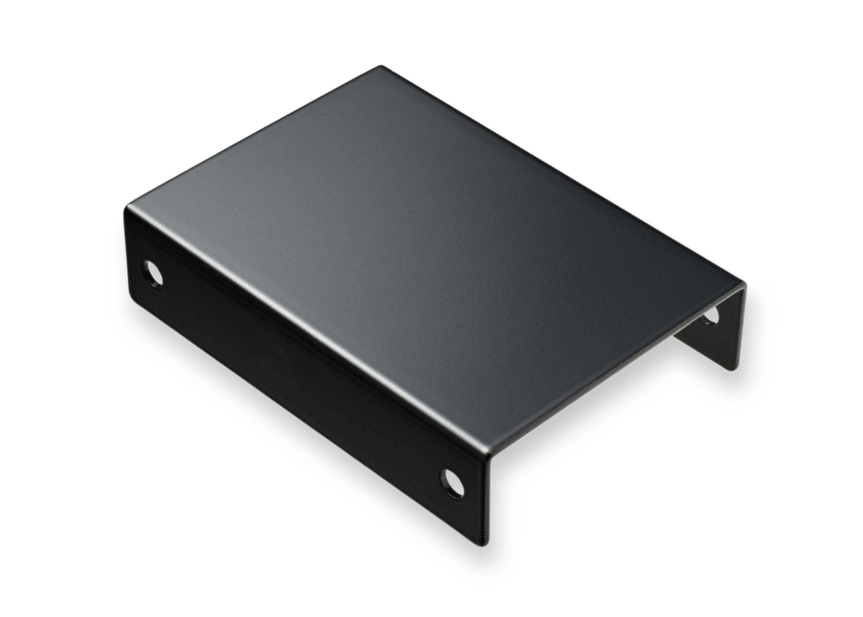 A single green leaf against a white background.