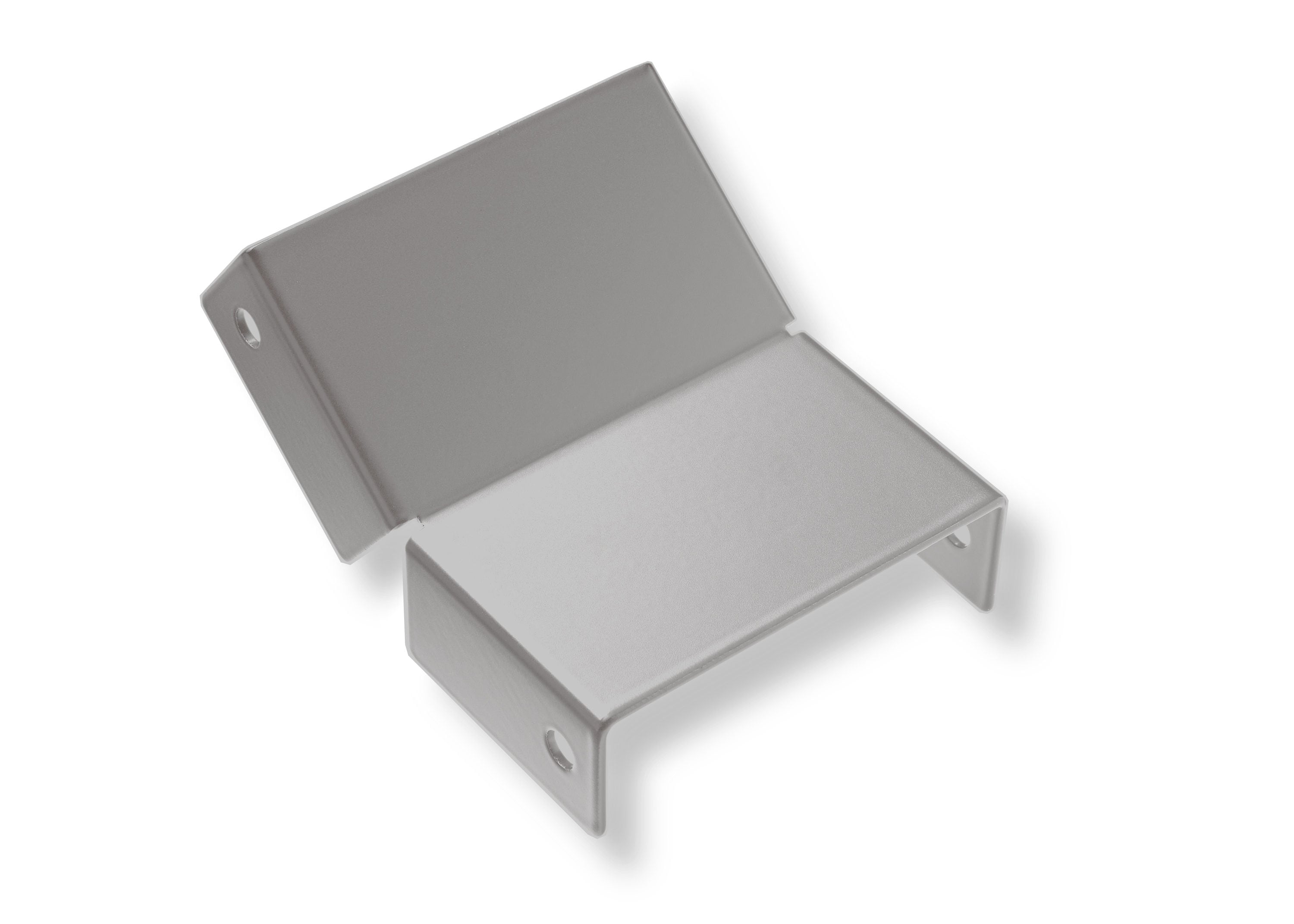 A single green leaf against a white background.