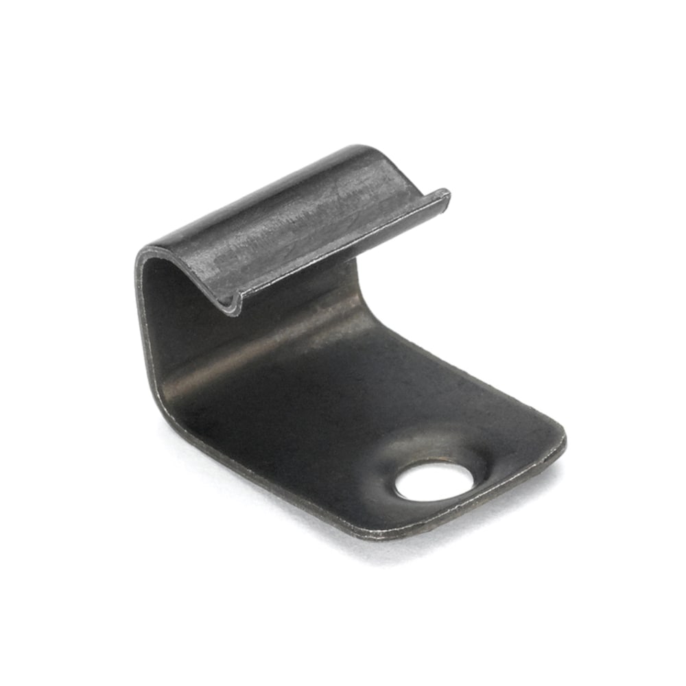 A single green leaf against a white background.