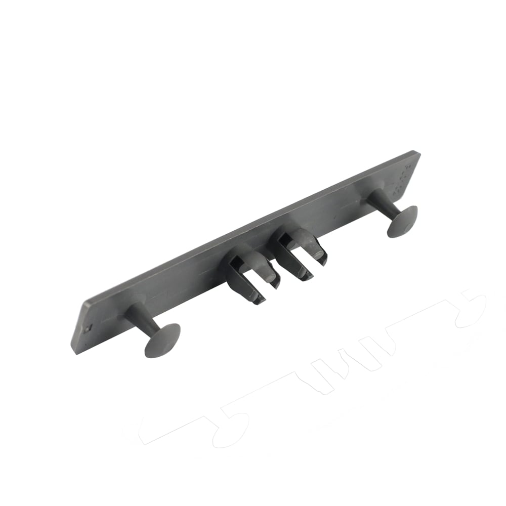 A single green leaf against a white background.