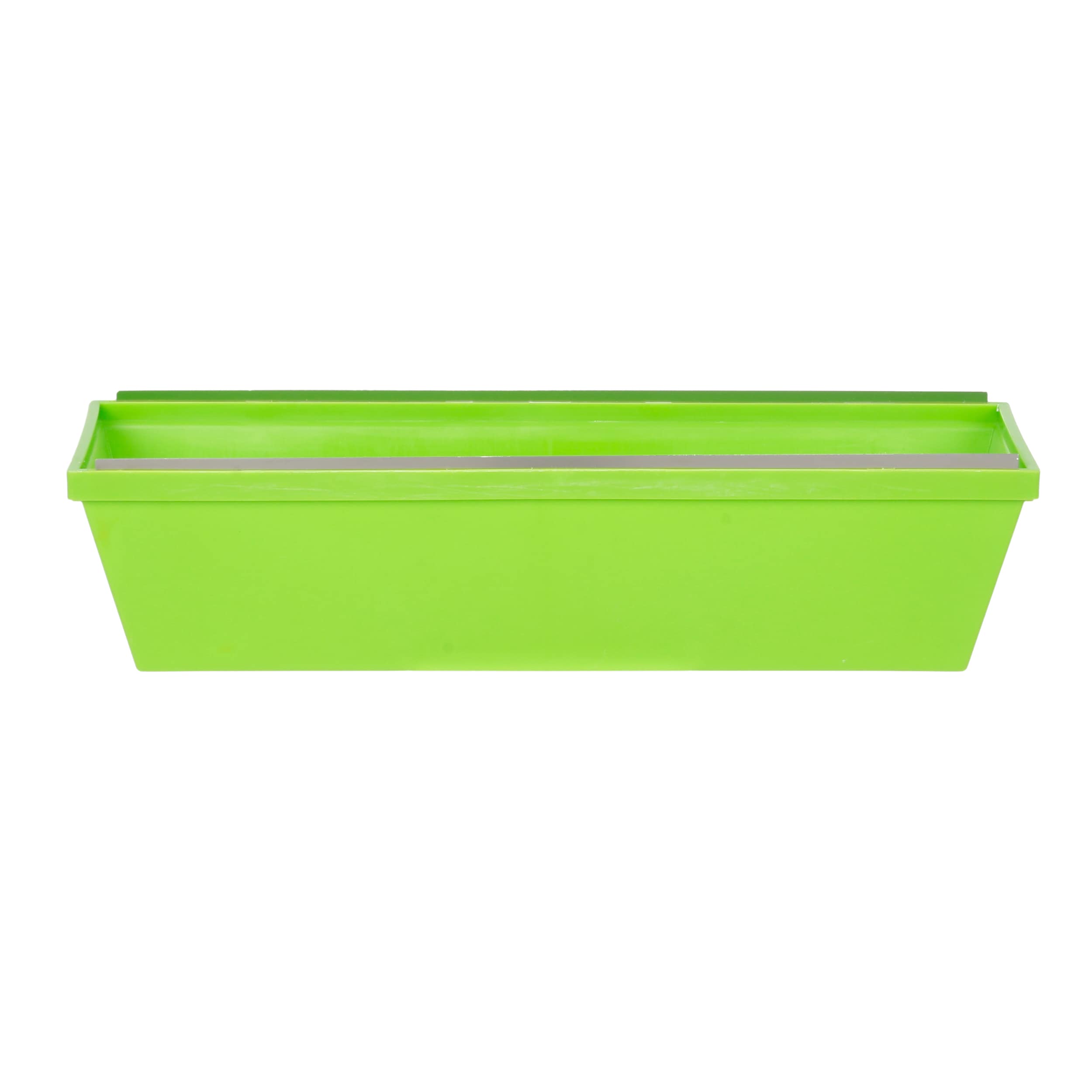 A single green leaf against a white background.