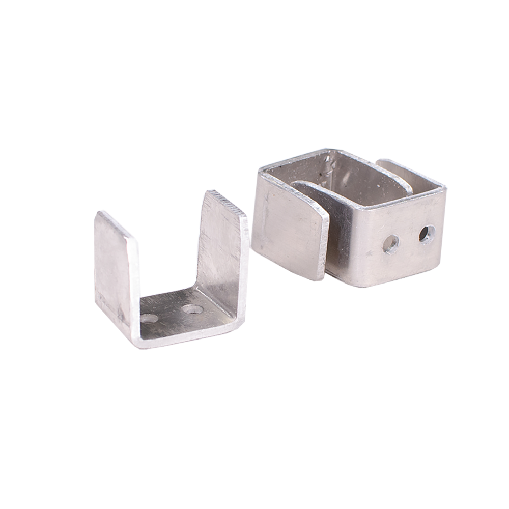 A single green leaf against a white background.