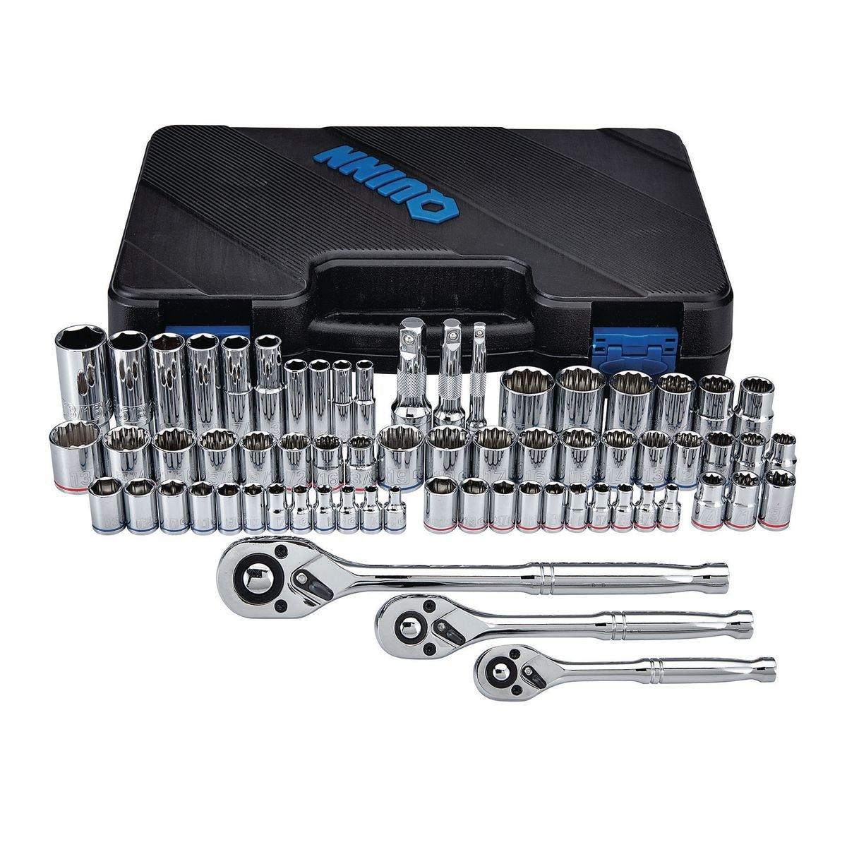66 Pc 1/4 in., 3/8 in., 1/2 in. Drive SAE & Metric Hi-Vis Socket