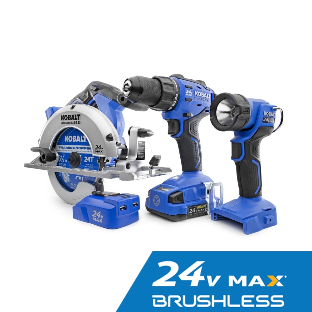 Kobalt 4-Tool 24-Volt Max Brushless Power Tool Combo Kit, 6-1/2-in