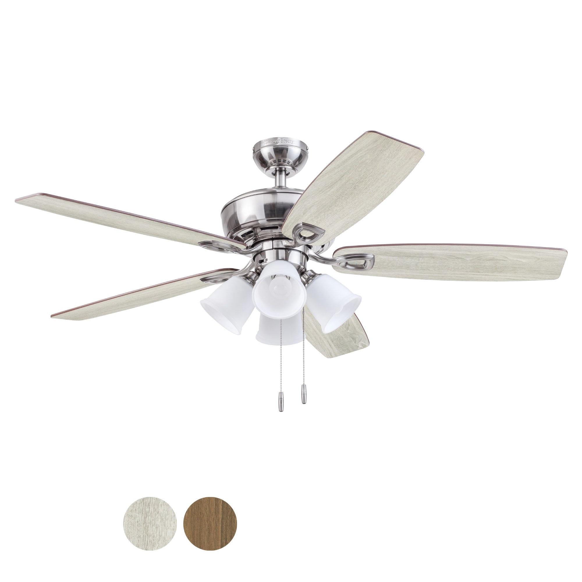 Harbor Breeze Notus 52-in Brushed Nickel LED Indoor Ceiling Fan