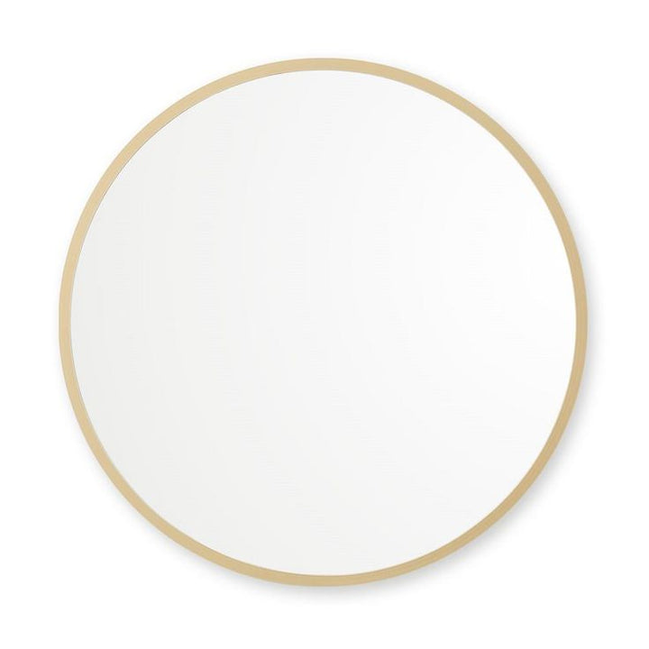 30 in. x 30 in. Rubber Framed Round Bathroom Vanity Mirror in Matte Gold