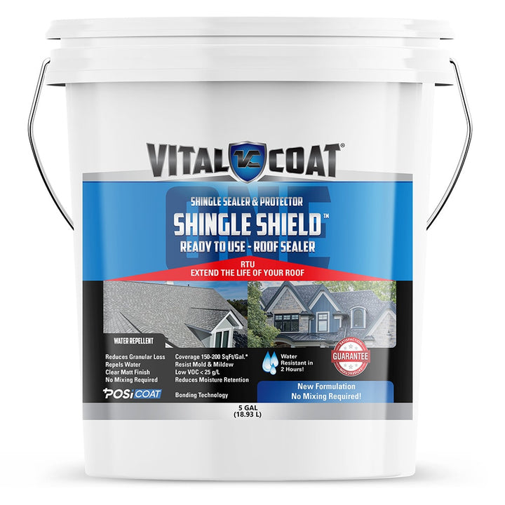 Vital Coat Shingle Shield Roof Life Extender Waterproof Roof Sealant, 5-Gallon