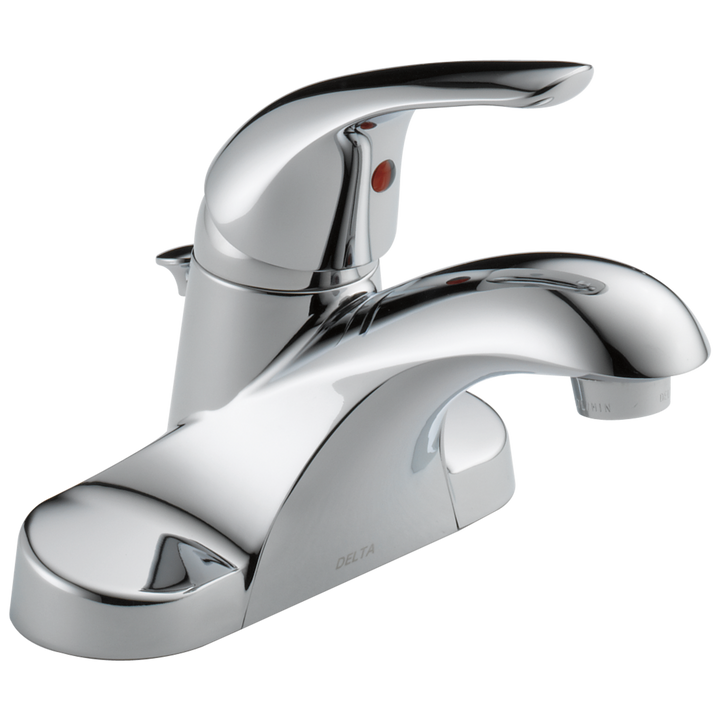 Delta Foundations Chrome Single-Handle 4-in Centerset WaterSense Bathroom Sink Faucet with Drain (B510LF-PPU-ECO)