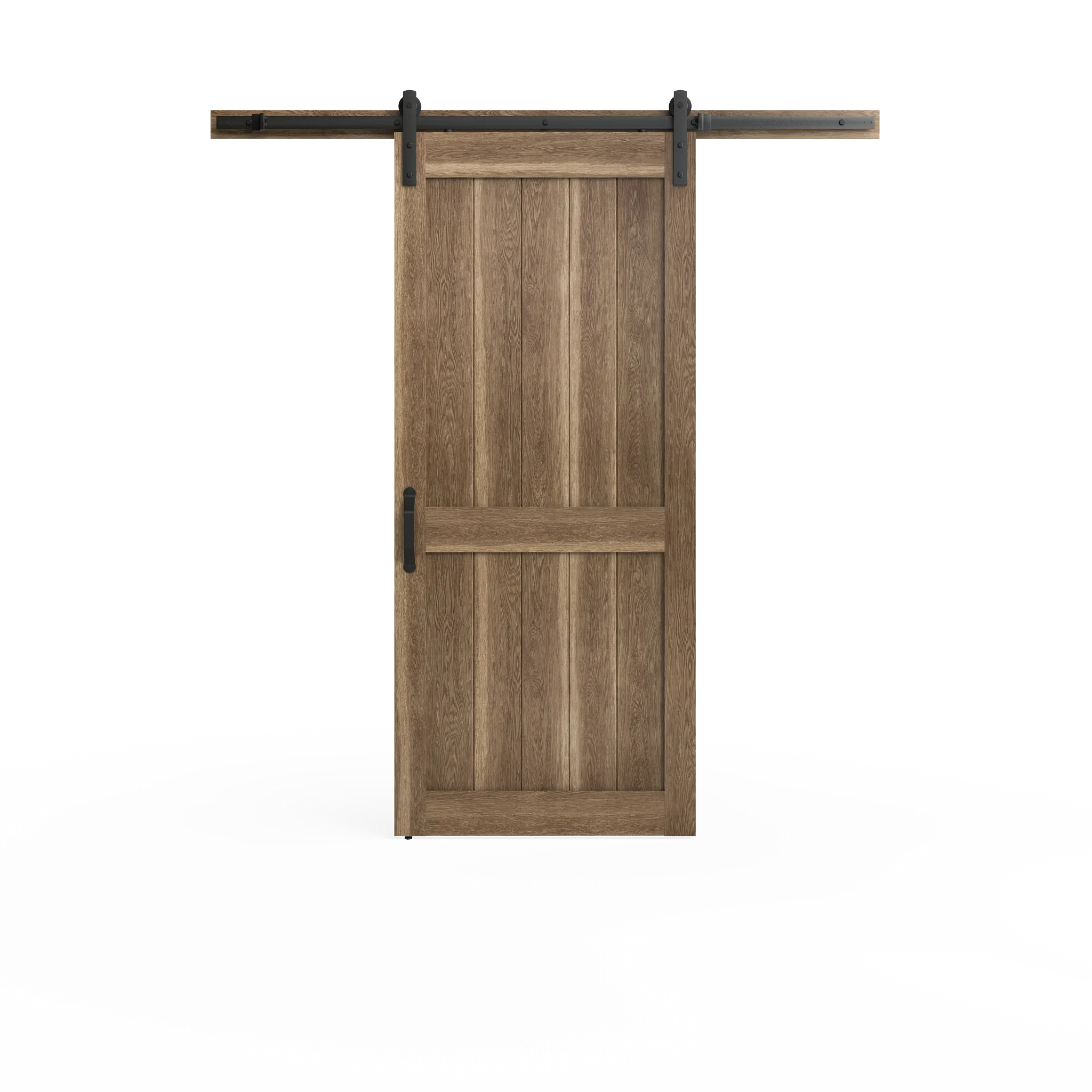 Masonite 36 in. x 84 in. 2 Panel Plank Sandy Brown Interior 