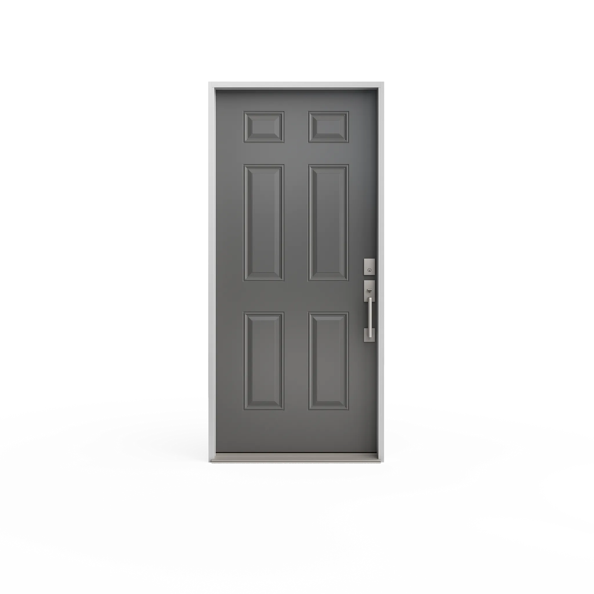 Masonite 30 in. x 80 in. Premium 6-Panel Left Hand Inswing Primed Stee