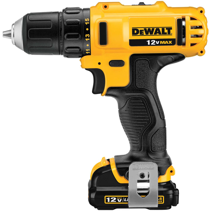 DEWALT 12V MAX 3/8-in Cordless Drill/Driver Kit with Charger and (2) 1.5Ah Batteries, DCD710S2