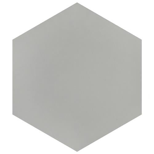 Merola Tile Textile Hex Silver 8-5/8 in. x 9-7/8 in. Porcelain Floor a ...