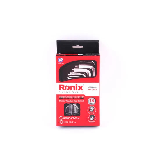 Ronix in Stock Model Rh-2052 Repair Hand Tool 18 PCS Allen Wrench Key Set Hex Key Set