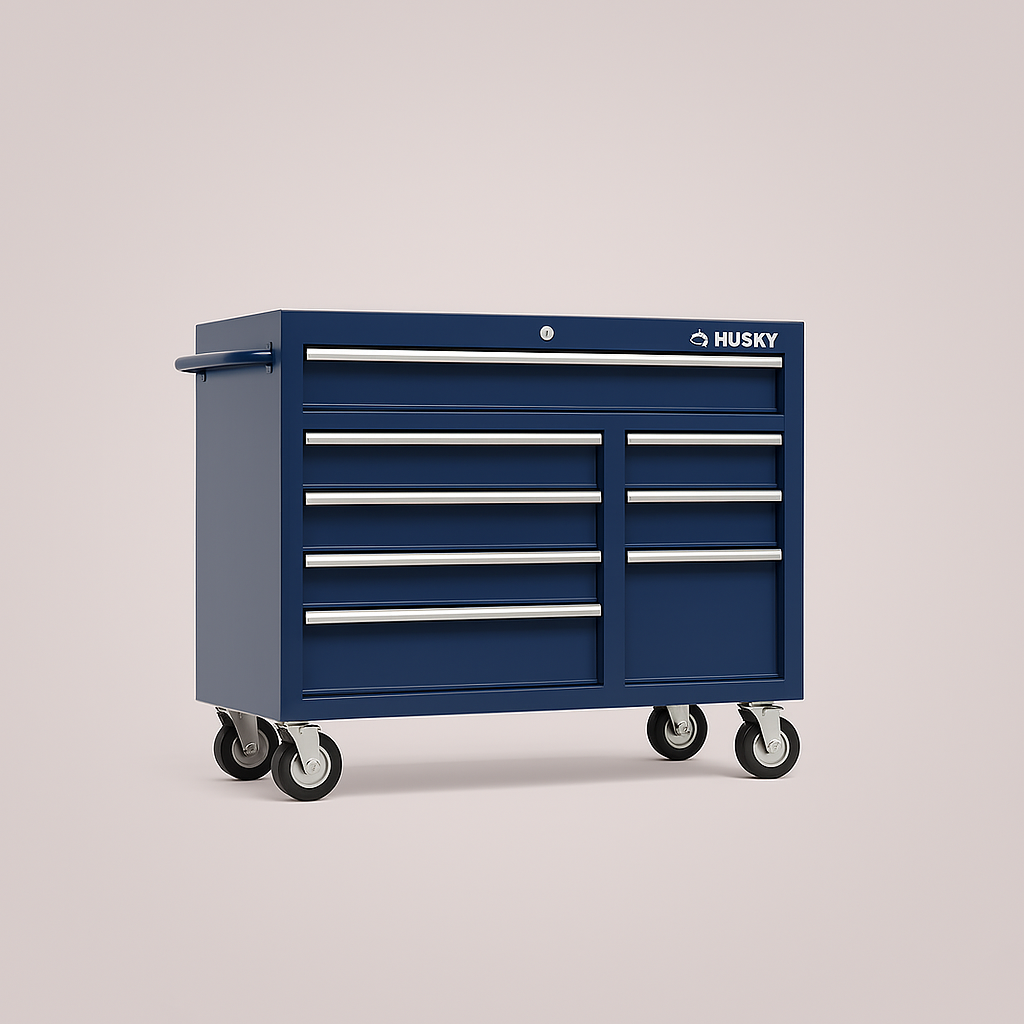 Husky Standard Duty 42 in. 8-Drawer Blue Rolling Tool Cabinet