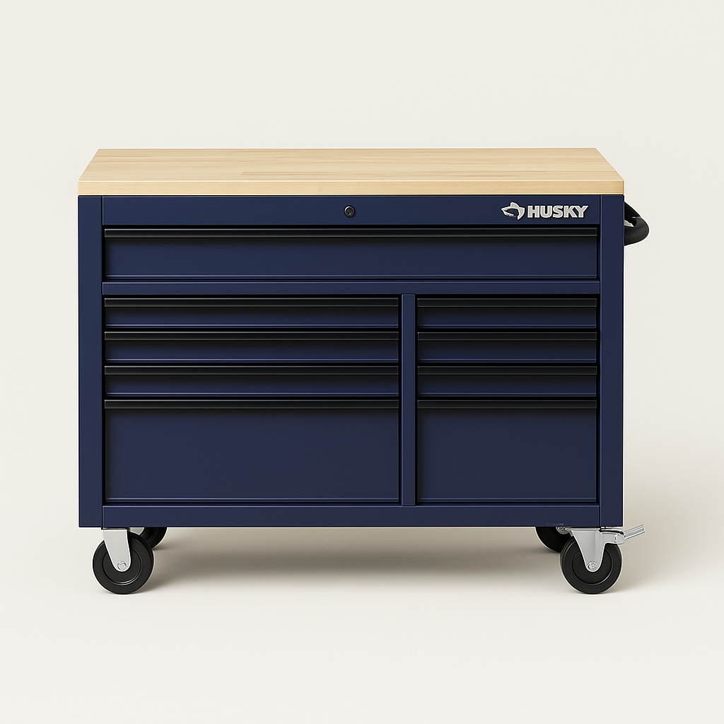 【新品】usuha-tavlle ブルー Husky Heavy-Duty 52 in. 9-Drawer Mobile Workbench with Adjustable
