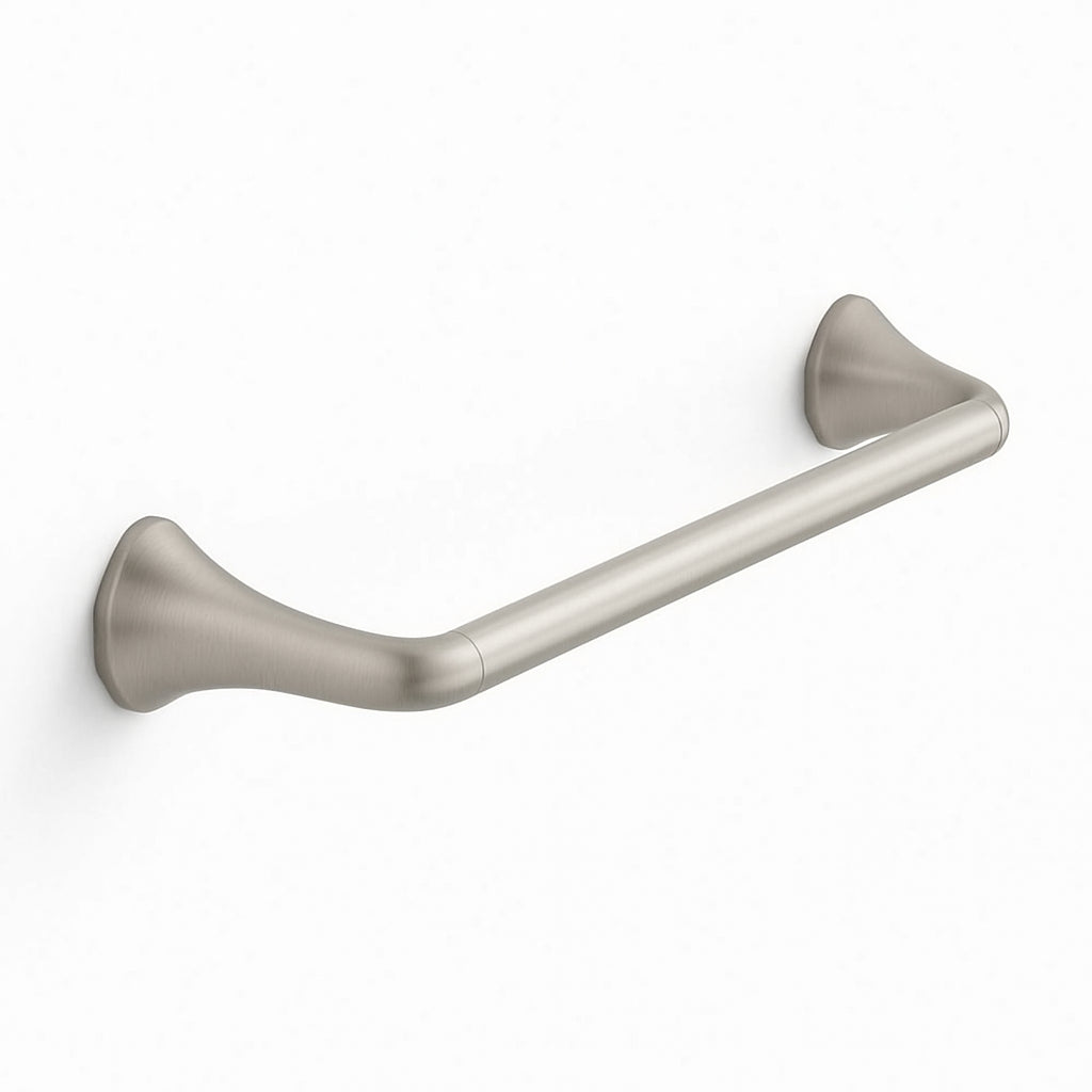 A single green leaf against a white background.