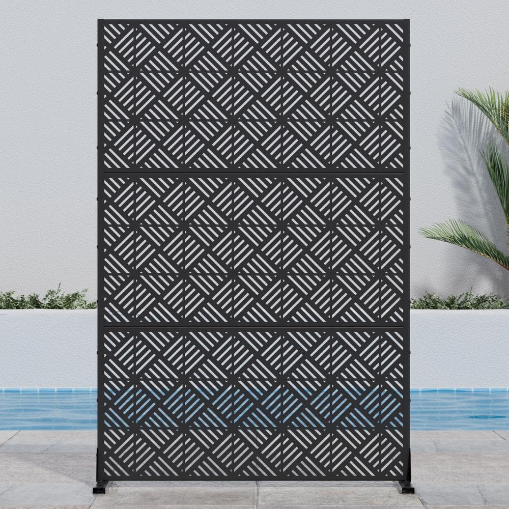 Lirago 72 in. H x 47 in. W Outdoor Metal Privacy Screen Garden