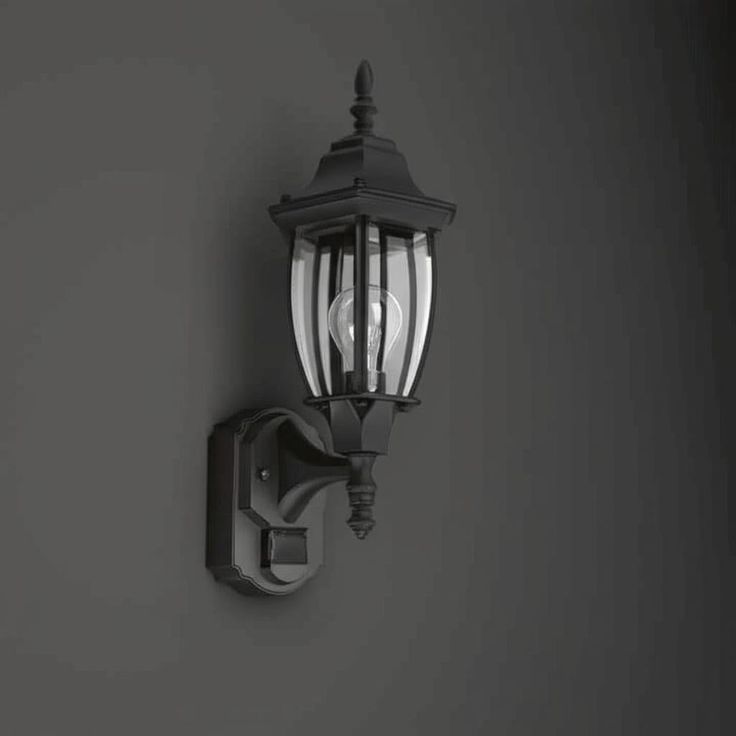 Hampton Bay Alexandria 180° Black Motion-Sensing Outdoor Wall