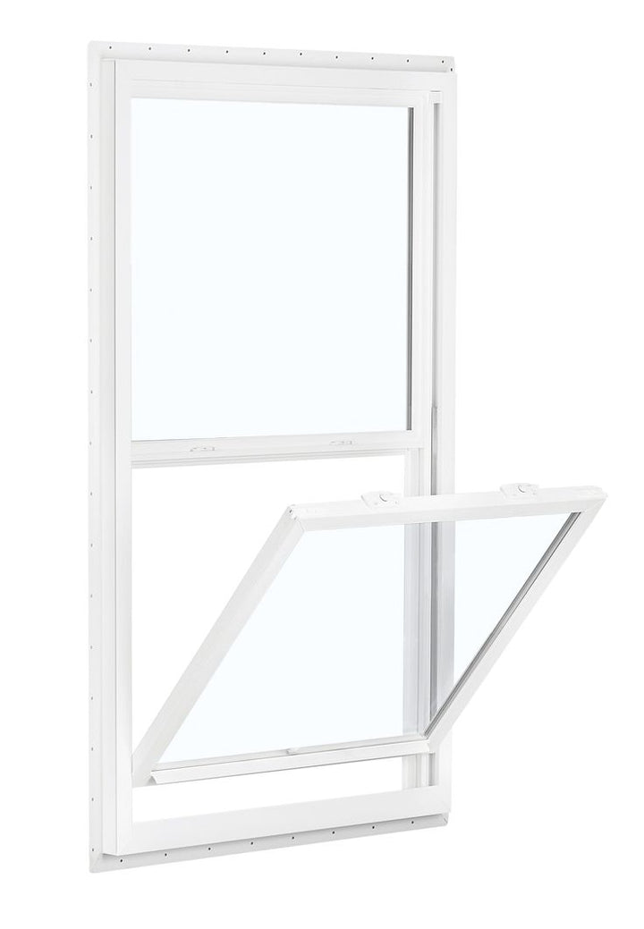 RELIABILT 150 Series New Construction 35-1/2-in x 61-1/2-in x 3-1/4-in Jamb White Vinyl Dual-pane Single Hung Window Half Screen Included