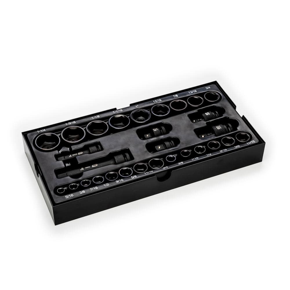 GEARWRENCH 29-Piece SAE 3/8 in., 1/2 in. Impact Socket Tray Set – Super ...