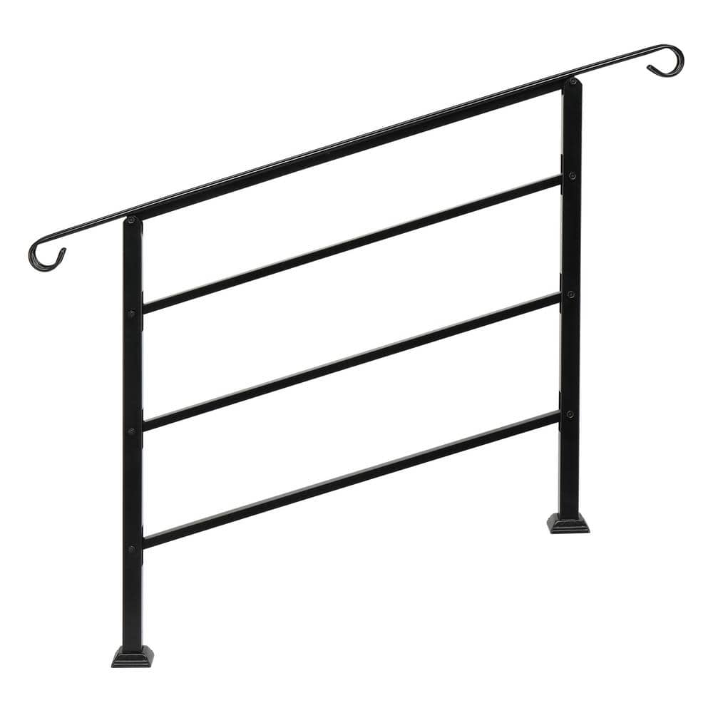 Karl home 33.2 in. H x 55.9 in. W Black Transitional Handrail Fits 4S