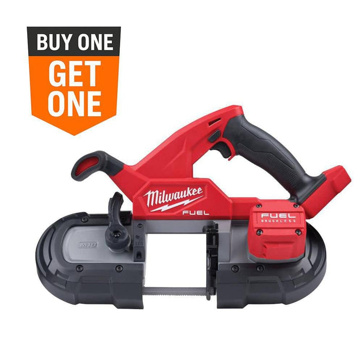 Milwaukee M18 FUEL 18-Volt Lithium-Ion Brushless Cordless Compact Band Saw Kit with Two 3.0Ah High Output Batteries, 3-1/4 in. Capacity