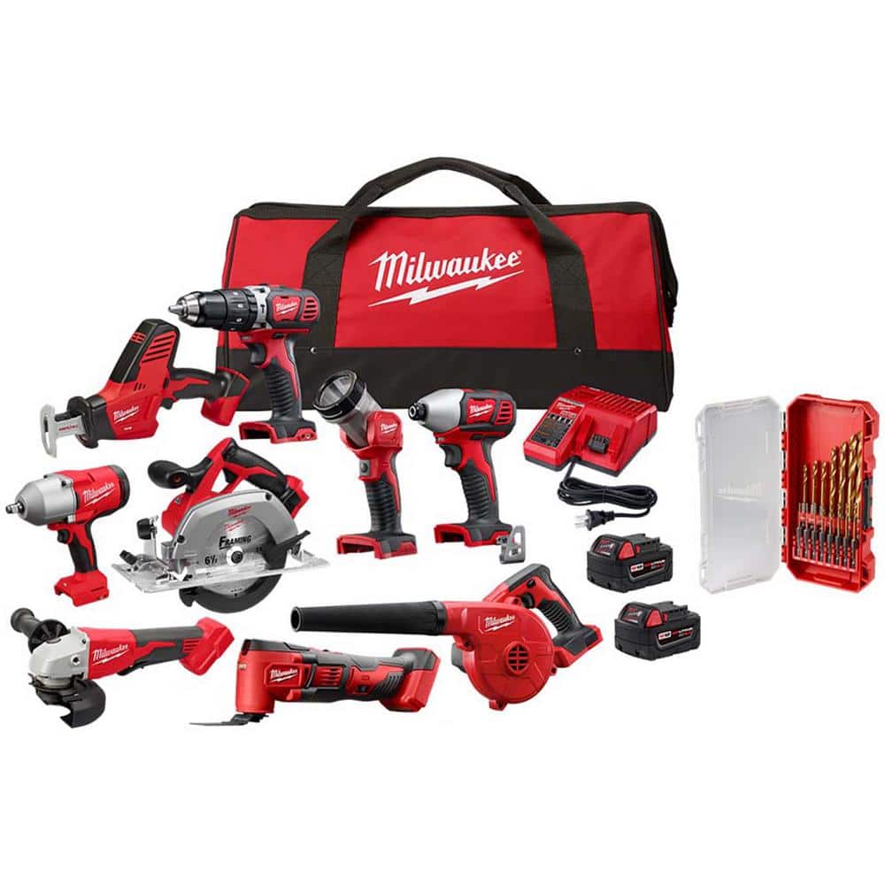 Milwaukee M18 18-Volt Lithium-Ion Cordless Combo Kit (9-Tool) with