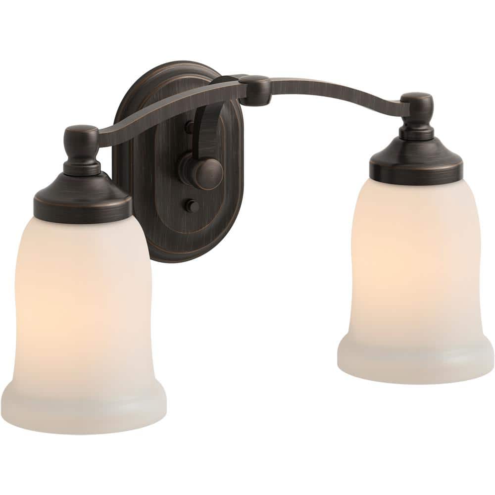 KOHLER Bancroft 2 Light Oil Rubbed Bronze Indoor Bathroom Vanity Light – Super Arbor