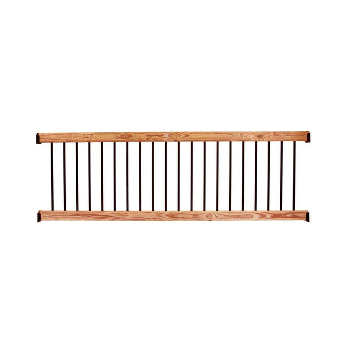 ProWood 8 ft. Aluminum Cedar-Tone Southern Yellow Pine Deck Railing Kit