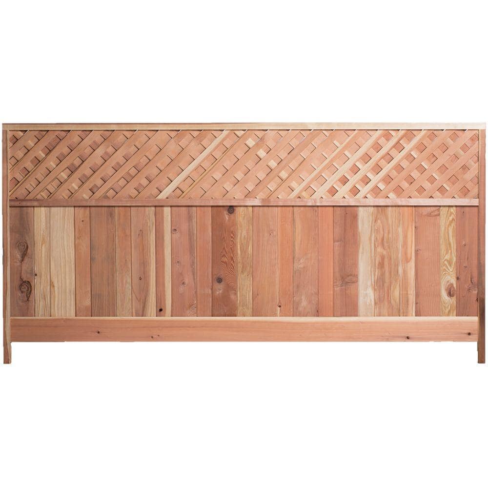 wood lattice trellis panels 4 ft. H x 8 ft. W Redwood Lattice Top Fence Panel