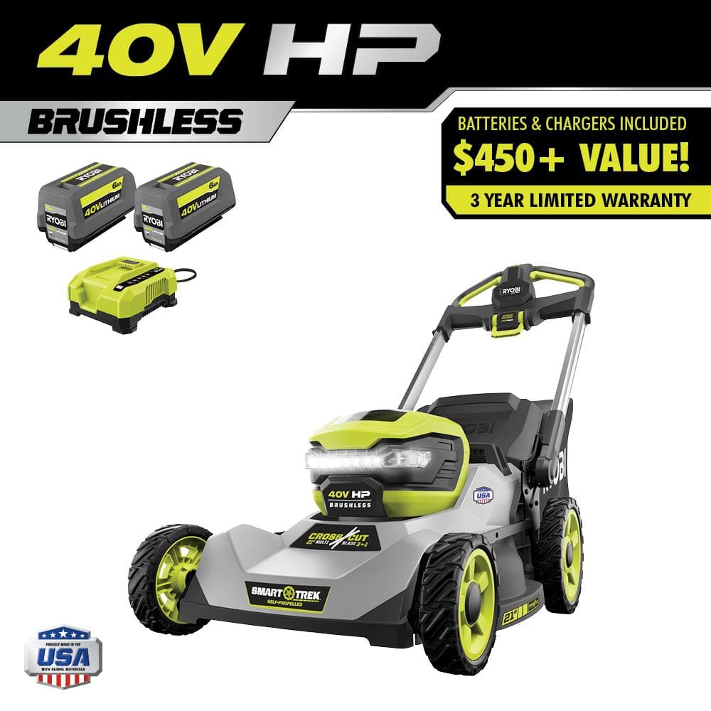 Self Propelled Lawn Ryobi Cordless Lawn Mower 40v Self Propelled