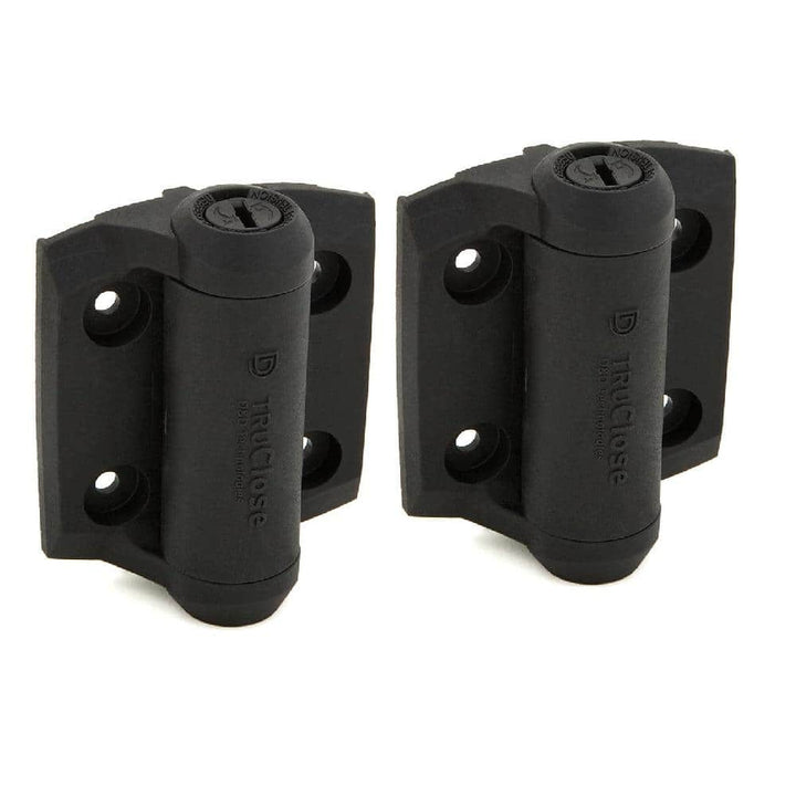 Tru-Close D&D 2-7/8 in. x 3-3/4 in. Black Self-Closing Metal Gate Hinge (2-Pack)