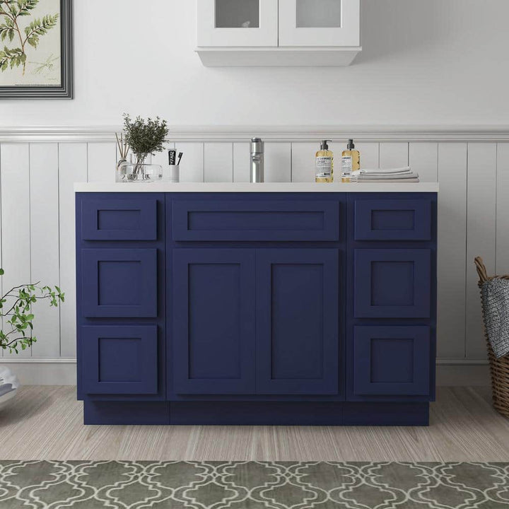 Vanity Art 54 in. W x 21 in. D x 32.5 in. H Bath Vanity Cabinet without Top in Blue