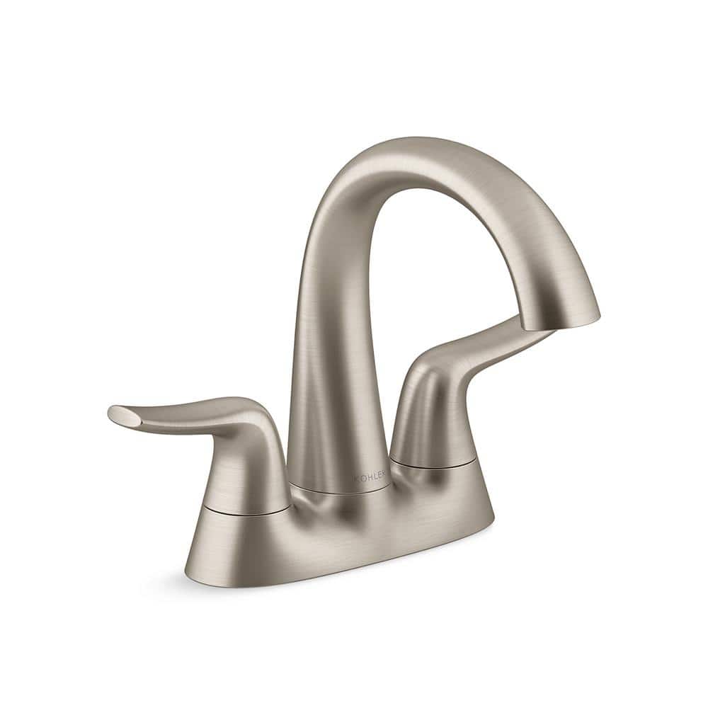 KOHLER Easmor 4 in. Centerset Double Handle Bathroom Faucet in Vibrant ...