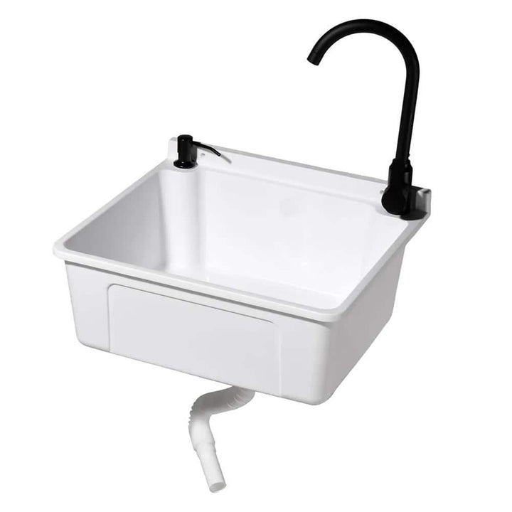 Karl home 17.5 in. Wall Mount Laundry Utility Sink with Faucet in White