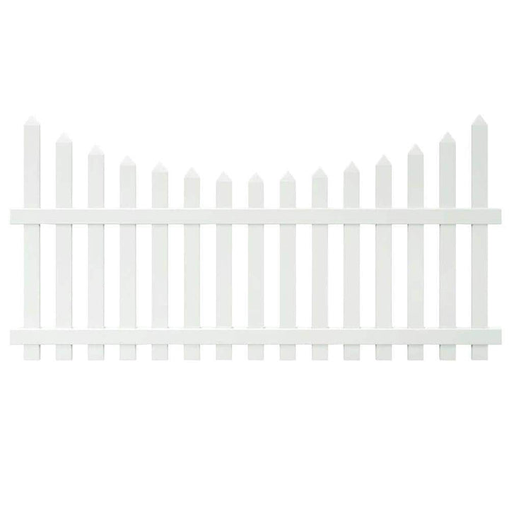 Veranda Glendale 4 ft x 8 ft White Vinyl Scalloped Top Picket Fence Panel