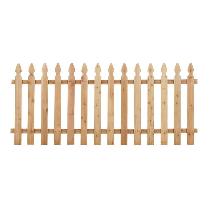 Outdoor Essentials 3-1/2 ft x 8 ft Cedar Spaced French Gothic Fence Panel